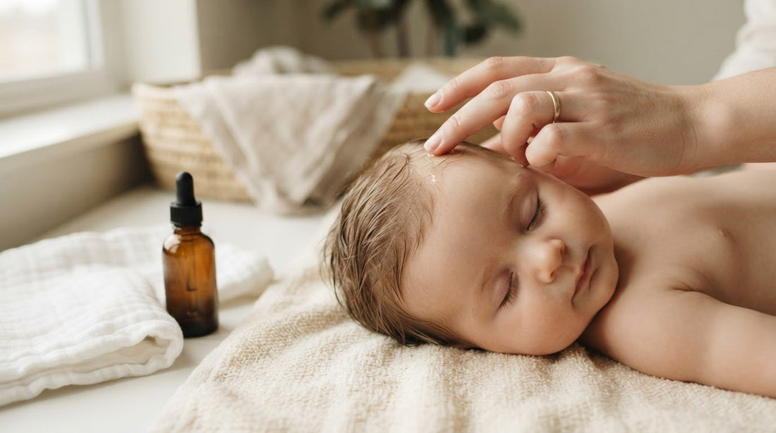 Gentle baby scalp treatment oil for moisturizing hair and scalp