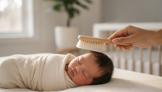 How to Manage Cradle Cap Gently with a Wooden Baby Brush
