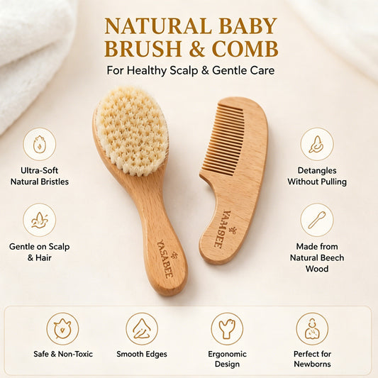 Yasabee Wooden Brush & Comb Set