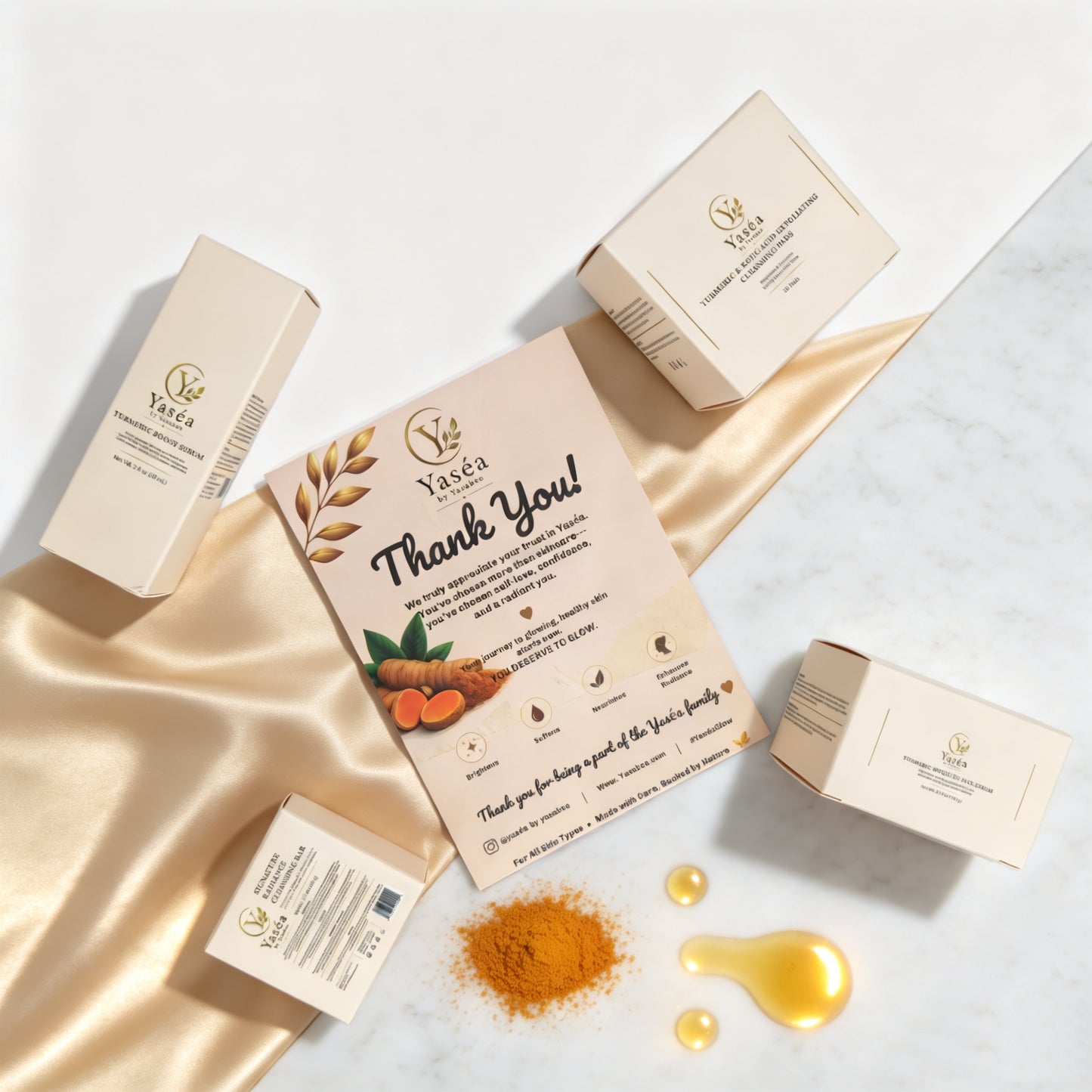 Complete Yaséa Turmeric Facial 4-Piece Set